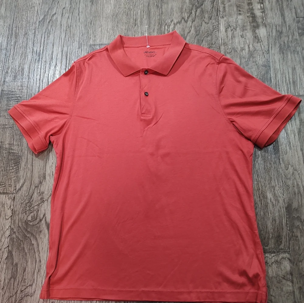 Untuckit Men's Rust Polo Shirt 100% Cotton Size XL New